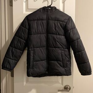 Thick black boys jacket with hood